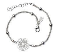 Inmaculada Romero IR Tetragramatón Pulsera en Plata de Ley 925m con 19cm. coreana con bolas 4mm. tamaño amuelto 15mm.