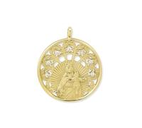 Inmaculada Romero IR Virgen del Carmen Colgante en Plata de Ley 925m chapada en oro con 22mm. con circonitas