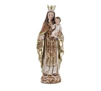Inmaculada Romero IR Virgen del Carmen Figura Religiosa 30 cm. patrona de los Marineros Imagen Resina Color Madera peana