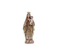 Inmaculada Romero IR Virgen del Carmen Figura Religiosa de 13 cm. patrona de los Marineros en Resina Color Madera Clara