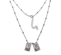 Inmaculada Romero IR Virgen del Perpetuo Socorro Sagrado Corazón de Jesús Escapulario Collar Plata Ley 925m unisex 41cm. cadena