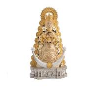 Inmaculada Romero IR Virgen del Rocío Figura 30 cm. Escultura Blanca Paloma patrona Almonte Resina
