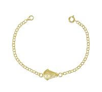 Inmaculada Romero IR Virgen del Rocío Pulsera Plata Ley 925m chapada oro cadena rolo 18cm.