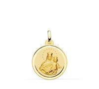 Inmaculada Romero IR Virgen María Auxiliadora Medalla Oro 18k unisex 18mm. bisel liso. Grabación incluida en el precio - Personalizable - GRABACIÓN INCLUIDA EN EL PRECIO