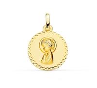 Inmaculada Romero IR Virgen Niña Medalla en Oro de 9k con 16mm. para Primera Comunión talla cruzada