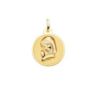 Inmaculada Romero IR Virgen Niña Medalla Oro 18k Primera Comunión 20mm. brillo. Grabación incluida en el precio - Personalizable - GRABACIÓN INCLUIDA EN EL PRECIO