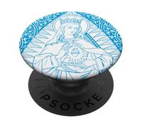 Inmaculado Corazón de María Reina Tradicional Católica Vintage PopSockets PopGrip Adhesivo