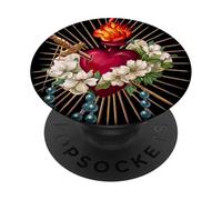 Inmaculado Corazón de María Rosario Mariano Santa Madre Católica PopSockets PopGrip Adhesivo