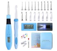 INMAKER Juego de agujas de ganchillo iluminadas, juego de agujas de ganchillo digitales 18 en 1, kit de agujas de ganchillo LED con funda, regalos especiales de ganchillo para ganchillo
