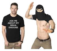 Inmindboom Mens Ask Me About My Ninja Disguise Flip T Shirt Divertido Disfraz gráfico Humor tee, Funny Fisherman T-Shirt Gift, Adult Humor Disfraces (L)