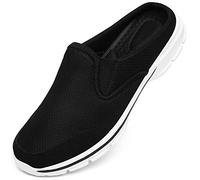 INMINPIN Zapatillas de Casa Mujer Hombre Zuecos de Algodón Comodas Transpirable Casual Pantuflas Exterior y Interior, Negro Blanco, 42 EU