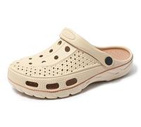 INMINPIN Zuecos Mujer Hombre Sandalias de Playa Respirable Ligeros Zapatos de Jardin Verano Antideslizante Zapatillas de Piscina con Soporte del Arco,Beige,36/37 EU