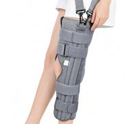 Inmovilizador de Rodilla Tri-Panel Férula Ortopédica Ajustable con Varillas Moldeables para Recuperación Postoperatoria Estabilizador de Rodilla Transpirable Unisex(M)