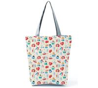 INN Bolso de enfermera de lona de algodón, bolsa de la compra, bolsa de tela, bolsa de algodón con estampado de dibujos para enfermería, trabajo diario, 42x34cm (Botiquines)