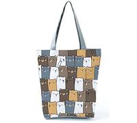 INN Cats Bolso de mujer de lona de algodón, bolsa de la compra, bolsa de tela, Tote Bag con estampados de dibujos motivos gatos (ositos_oveja)