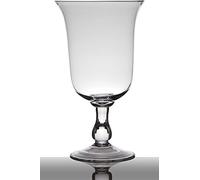 INNA-Glas Florero Noelle con pie Embudo - Redondo, Transparente, 37,5cm, Ø 23,5cm - Jarrón Decorativo - Recipiente para Flores