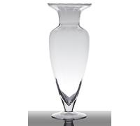 INNA-Glas Jarrón de Suelo de Cristal Kendra con pie, Embudo - Redondo, Transparente, 43cm, Ø 17cm - Florero de Vidrio - Jarrón de pie