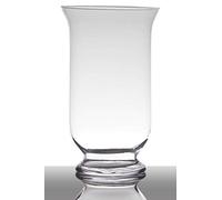 INNA-Glas Portavelas Decorativo Lea con pie, cilíndrico/Redondo, Transparente, 25cm, Ø15cm - Porta Velas - Farolillo de Cristal