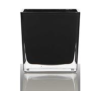 INNA-Glas Tiesto de Cristal Kim, Cubo/Cuadrada, Negra, 12x12x12cm - Macetero - Maceta