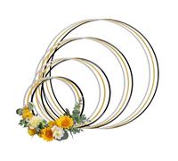 INNAL 10 Piezas Aros Metalicos Manualidades Bases para Coronas de Flores para Hacer Corona Anillo para Centro de Mesa para Decoración de Boda y Manualidades (20cm/ 15cm/ 10cm/ 5cm)