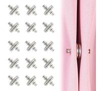 INNAL 16 Pares Botones Magnéticos para Cortina, Imanes para Cortinas Desmontable, Imanes de Cortina Durable, Magnética para Cortinas, para Dormitorio, Baño, Salón (Plata)