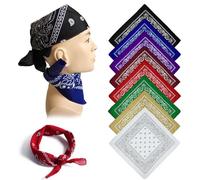 INNAL 8 Piezas Bandanas Paisley Bandanas Hombres y Mujeres Estilo Retro Pañuelo Multifunción Pañuelos Bandana 54 x 54 CM (8 Colores)
