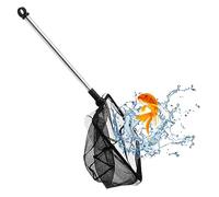 INNAL Red de Peces de Acuario 26-45CM Red de Acuario Telescópica Acero Inoxidable para Estanque Pequeño(Negro)