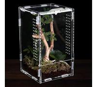 INNAL Terrario Acrílico 11 x 12 x 20 cm Caja de Alimentación para Reptiles Transparente Reptil Acrílico Transparente Terrarios Caja de Alimentación de Insectos para Arañas Lagartos Escorpión