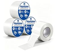 Innconee 4 rollos de cinta de barrera de vapor, cinta de barrera de humedad de polietileno blanco de 3.6 pulgadas x 185 pies, cintas de costura impermeables para aislamiento de espacio de gateo