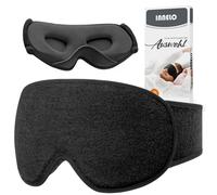 INNELO Antifaz para dormir de lado, de algodón, con bloqueo de luz 3D mejorado, Antifaz para dormir con protección auditiva, ultrasuave y cómodo, Mascara para dormir velcro, mujer-hombre, Negro