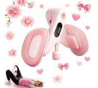 Inner Thigh Exerciser, 360°Adjustable Inner Thigh Trainer, Made of TPE Soft Silicone with LED Display & Counter Comes for Women & Men Home Fitness Sports Equipment (Pink)