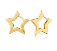 INNERDIVA Pendientes de aro chapados en oro de 14 quilates para mujer, minimalistas, simples, aretes geométricos