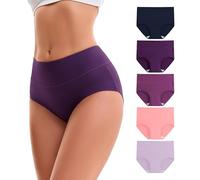 INNERSY Bragas Altas Mujer Stretch Braguitas Algodon Braga Postparto Suave Ropa Interior Pack de 5 (M-EU 40, 3 Multicolor Morado/Rosa/Azul Oscuro)