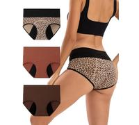 INNERSY Bragas Menstruales Mujer Altas Braga Menstrual Algodón Pack de 3 | Ropa Interior Incontinencia, Culotte Menstruación Flujo Ligero, Sin Etiquetas, Utilizar al Principio y al Final del Periodo