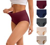 INNERSY Bragas Mujer Algodon Altas Braguita Culotte Cómodo Ropa Interior Transpirable Pack de 5 (XL-EU 44, Basico)