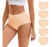 INNERSY Bragas Mujer Algodon Beige Braguitas Postparto Altas Ropa Interior Cómodo Pack de 5 (M-EU 40, 5 Beige)