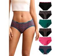 INNERSY Bragas Mujer Algodón Cintura Midi Ropa Interior Deportiva Pack de 6 | Braguitas Talle Medio Cómodas, Cuecas Mulher Algodão Elástico, Entrepierna 100% Algodon, Sin Etiquetas, Uso Diario y Deporte
