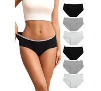 INNERSY Bragas Mujer Algodón Cintura Midi Ropa Interior Deportiva Pack de 6 | Braguitas Talle Medio Cómodas, Cuecas Mulher Algodão Elástico, Entrepierna 100% Algodon, Sin Etiquetas, Uso Diario y Deporte
