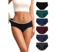 INNERSY Bragas Mujer Algodón Cintura Midi Ropa Interior Deportiva Pack de 6 | Braguitas Talle Medio Cómodas, Cuecas Mulher Algodão Elástico, Entrepierna 100% Algodon, Sin Etiquetas, Uso Diario y Deporte