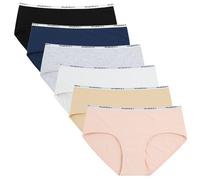 INNERSY Bragas Mujer Algodón Comodas Braguitas Culotte Cintura Midi Ropa Interior Deportiva Pack de 6 (M-EU 40, Basico)