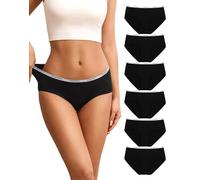 INNERSY Bragas Mujer Algodón Negras Midi Braguitas Culottes, XXL, 6 Negro