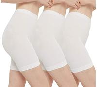 INNERSY Pantalones Cortos Mujer de Vestir Bragas Antirozaduras Bermudas Verano Bajo la Falda 3 Pack (S, 3 Blanco)