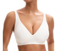 INNERSY Sujetadores Mujer sin Aros con Relleno Suave Invisible, L, Blanco