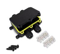 Innfeeltech 1 caja de empalme eléctrica impermeable, caja de conexión de cable impermeable al aire libre LF-2068-4H, 4 maneras para el diámetro del alambre 3.5 a 10m m
