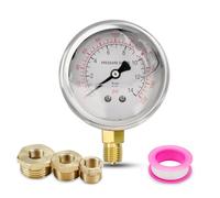 Innfeeltech 1 manómetro de 40 mm BSP 1/8 "0-14 Bar 0 a 200 psi, con tres juegos de 1/8" a 1/4 ", 1/8" a 3/8 "y 1/8" a 1/2 "y una banda de politereftalato, radial