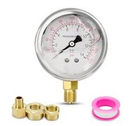 Innfeeltech 1 manómetro de 60 mm BSP 1/4 "0-14 Bar 0 a 200 psi, con 2 casquillos y 1 Unión reductora hexagonal, una banda de politetrafluoroeroentón, radial