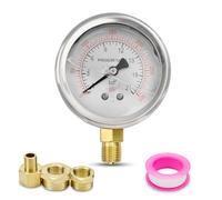 Innfeeltech 1 manómetro de 60 mm BSP 1/4 "0-21 Bar 0 a 300 psi, con 2 casquillos y 1 Unión reductora hexagonal, una banda de politetrafluoroeroentón, radial