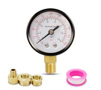 Innfeeltech 1 manómetro de bomba de pozo de 50 mm BSP 1/4 "0-14 Bar 0 a 200 psi, con 2 casquillos y 1 Junta reductora hexagonal, una cinta de politetrafluoroen, radial