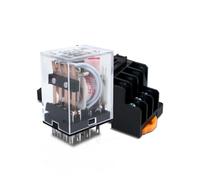 Innfeeltech 1 Pcs AC 220V relé electromagnético de potencia con, 14 Pin 5A Relé de bobina con base de calcetín HH54P