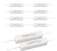 Innfeeltech 10 Piezas 10W 5% Tolerancia 470 ohm Resistencia de Cemento Cerámico Para Proyectos y Experimentos de Bricolaje